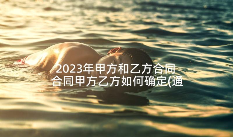 2023年甲方和乙方合同 合同甲方乙方如何确定(通用6篇)