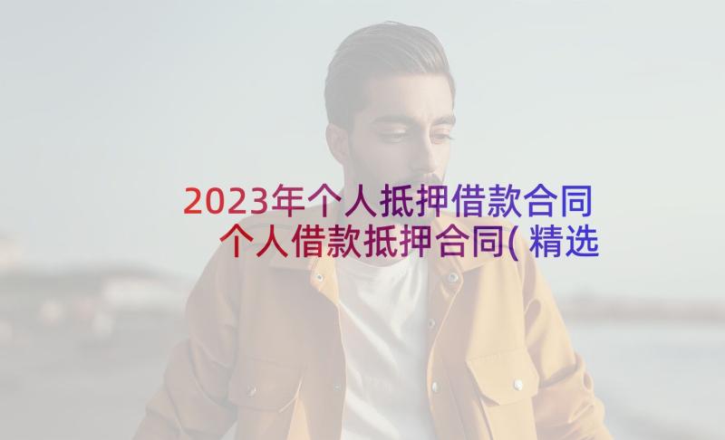 2023年个人抵押借款合同 个人借款抵押合同(精选6篇)