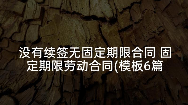 没有续签无固定期限合同 固定期限劳动合同(模板6篇)