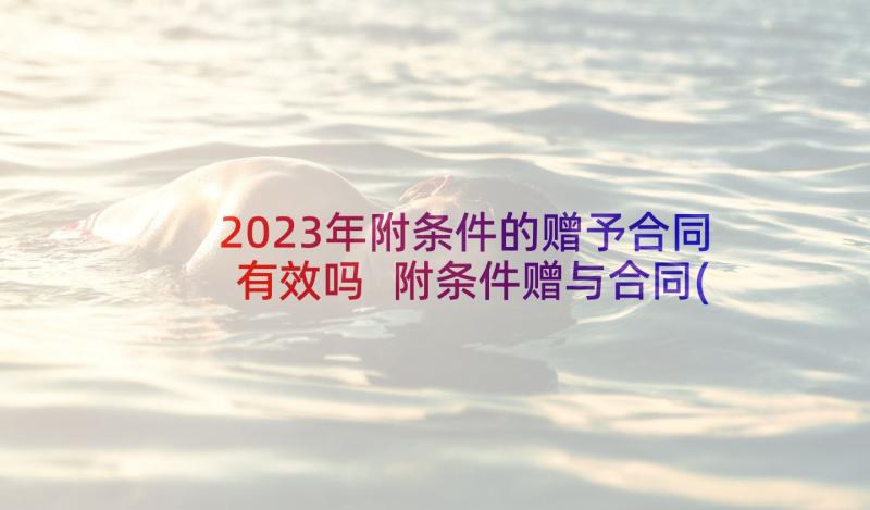 2023年附条件的赠予合同有效吗 附条件赠与合同(模板5篇)