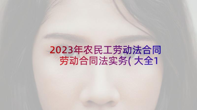 2023年农民工劳动法合同 劳动合同法实务(大全10篇)