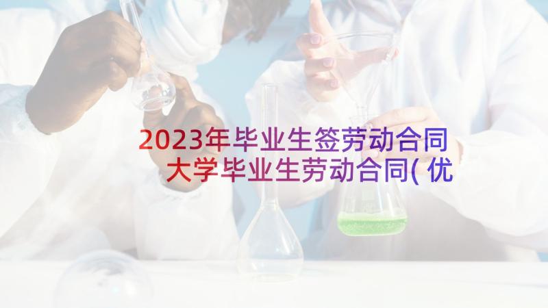 2023年毕业生签劳动合同 大学毕业生劳动合同(优质9篇)