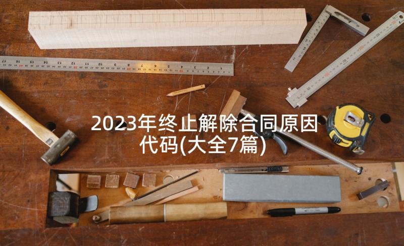 2023年终止解除合同原因代码(大全7篇)