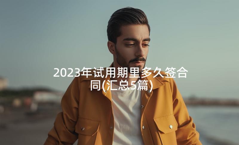 2023年试用期里多久签合同(汇总5篇)