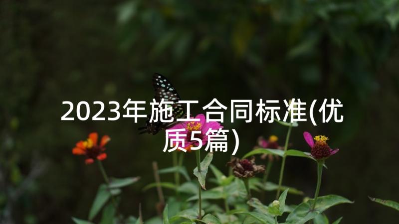 2023年施工合同标准(优质5篇)