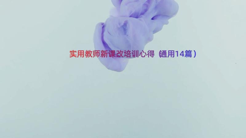 实用教师新课改培训心得（通用14篇）