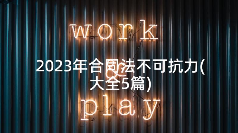 2023年合同法不可抗力(大全5篇)