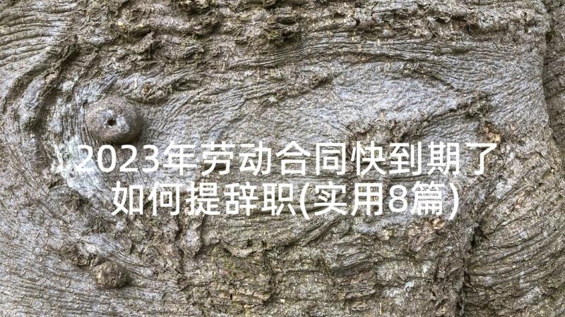 2023年劳动合同快到期了如何提辞职(实用8篇)