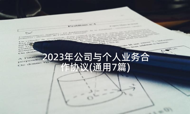 2023年公司与个人业务合作协议(通用7篇)