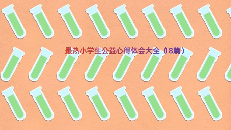 最热小学生公益心得体会大全（18篇）