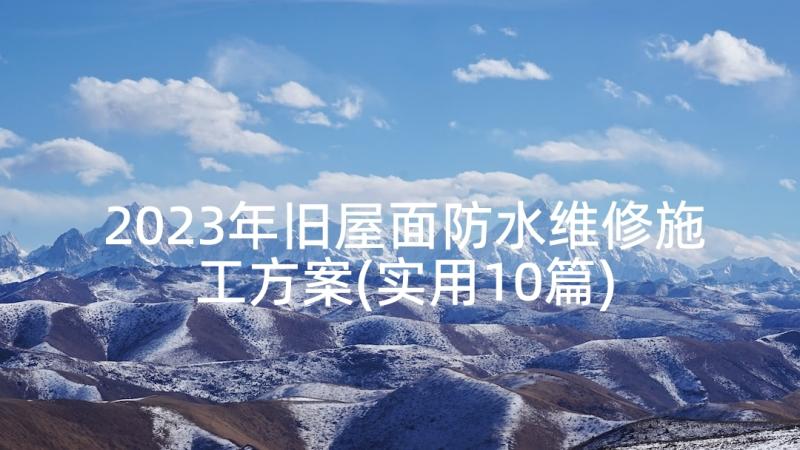 2023年旧屋面防水维修施工方案(实用10篇)