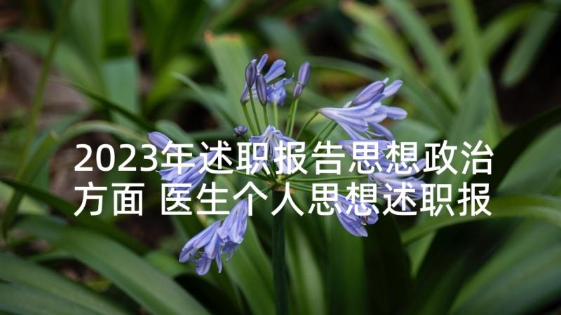 2023年述职报告思想政治方面 医生个人思想述职报告(通用5篇)