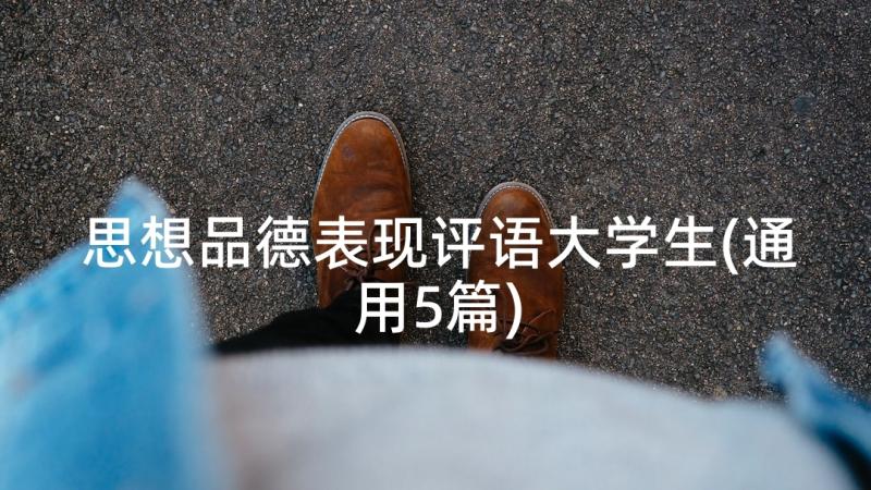 思想品德表现评语大学生(通用5篇)