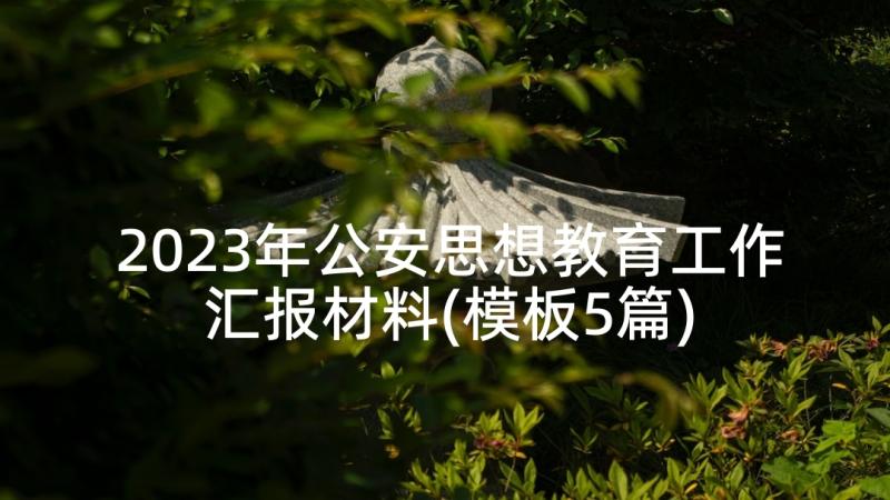 2023年公安思想教育工作汇报材料(模板5篇)