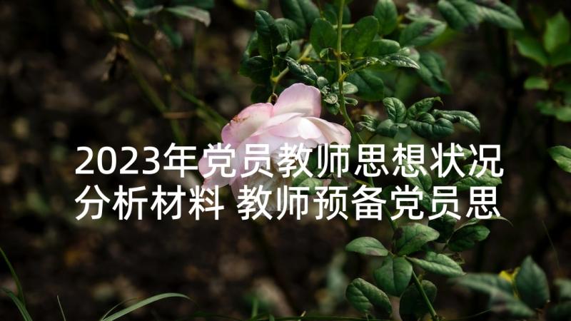 2023年党员教师思想状况分析材料 教师预备党员思想工作汇报(汇总5篇)