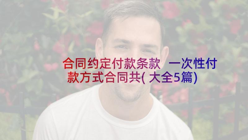 合同约定付款条款 一次性付款方式合同共(大全5篇)