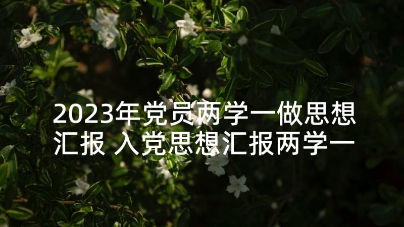 2023年党员两学一做思想汇报 入党思想汇报两学一做大学生(精选7篇)