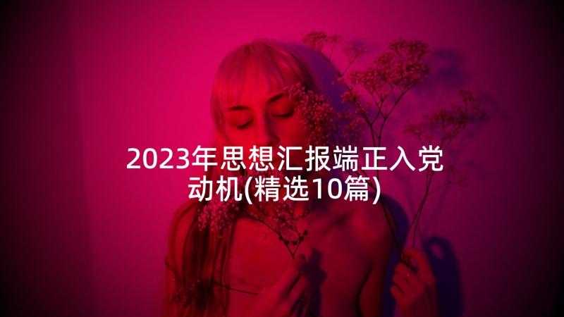 2023年思想汇报端正入党动机(精选10篇)