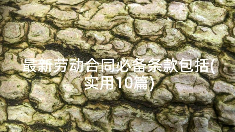 最新劳动合同必备条款包括(实用10篇)