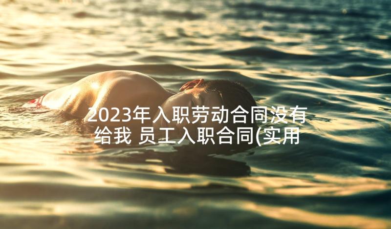 2023年入职劳动合同没有给我 员工入职合同(实用7篇)