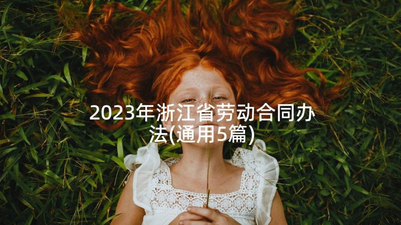 2023年浙江省劳动合同办法(通用5篇)