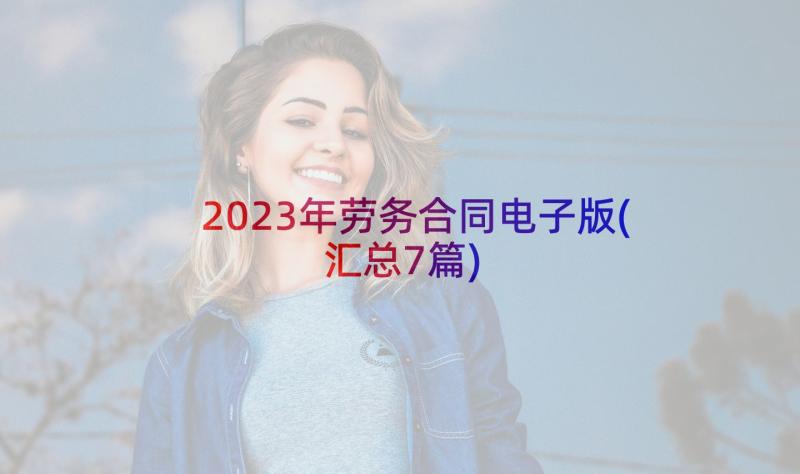 2023年劳务合同电子版(汇总7篇)