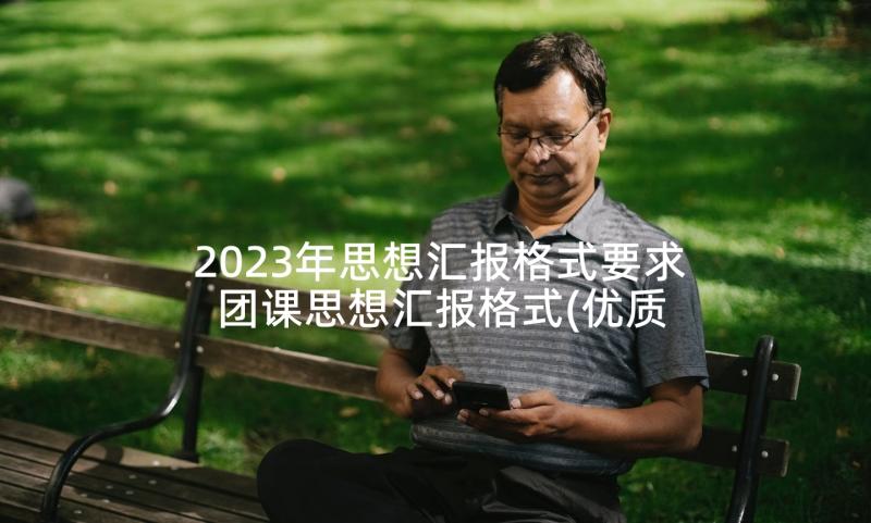 2023年思想汇报格式要求 团课思想汇报格式(优质6篇)