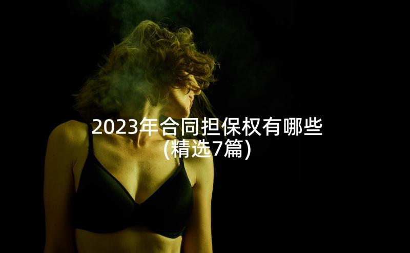 2023年合同担保权有哪些(精选7篇)