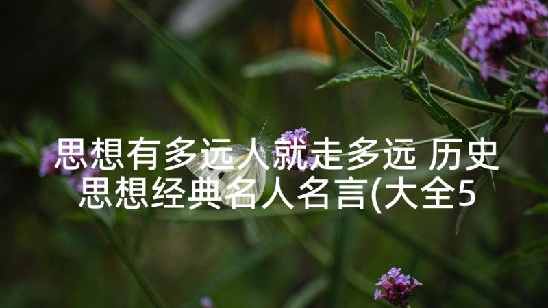 思想有多远人就走多远 历史思想经典名人名言(大全5篇)