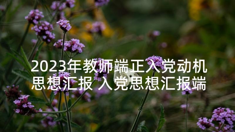 2023年教师端正入党动机思想汇报 入党思想汇报端正入党动机(大全10篇)