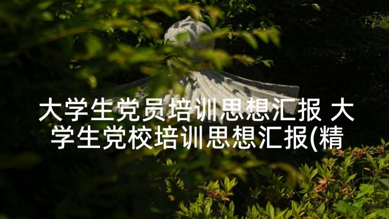 大学生党员培训思想汇报 大学生党校培训思想汇报(精选10篇)