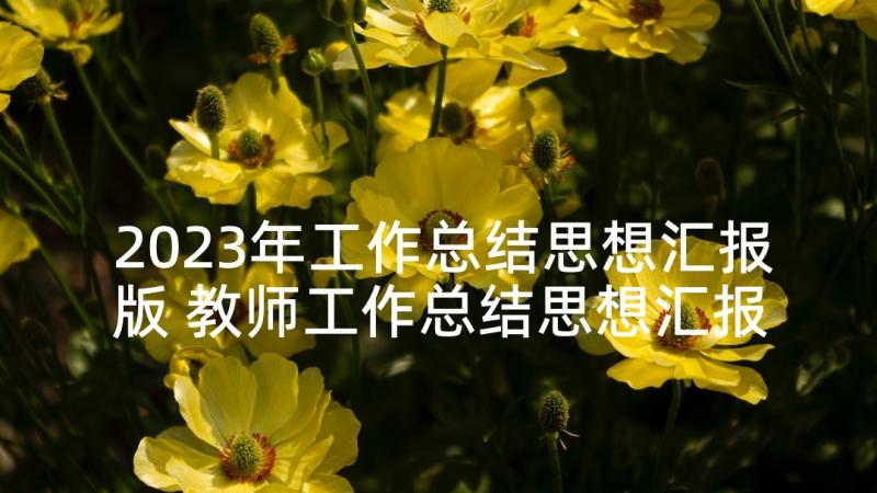 2023年工作总结思想汇报版 教师工作总结思想汇报(优秀7篇)