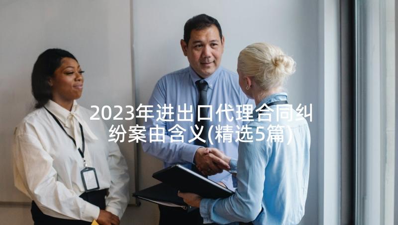 2023年进出口代理合同纠纷案由含义(精选5篇)