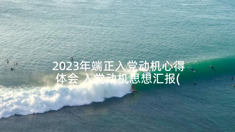 2023年端正入党动机心得体会 入党动机思想汇报(模板9篇)