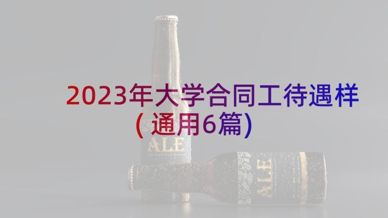 2023年大学合同工待遇样(通用6篇)