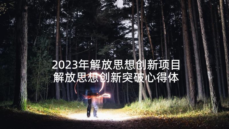 2023年解放思想创新项目 解放思想创新突破心得体会(大全5篇)