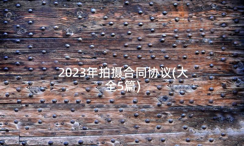 2023年拍摄合同协议(大全5篇)