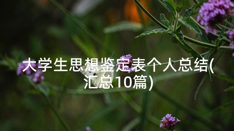 大学生思想鉴定表个人总结(汇总10篇)