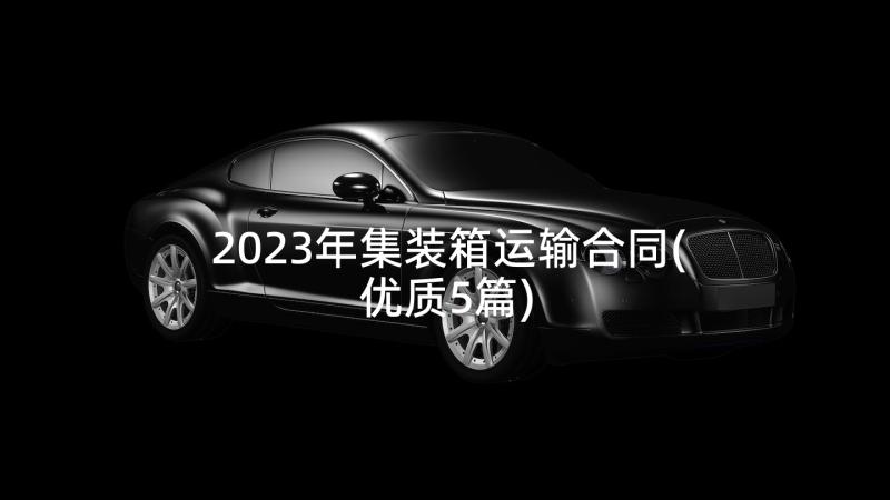 2023年集装箱运输合同(优质5篇)