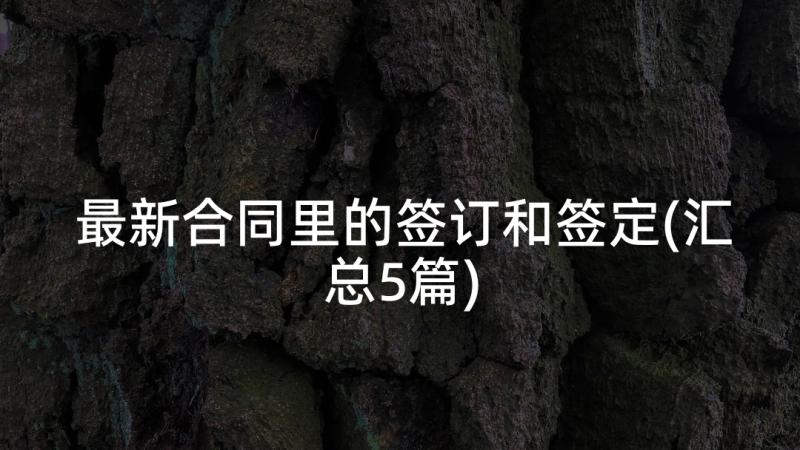 最新合同里的签订和签定(汇总5篇)