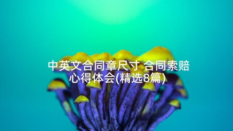 中英文合同章尺寸 合同索赔心得体会(精选8篇)