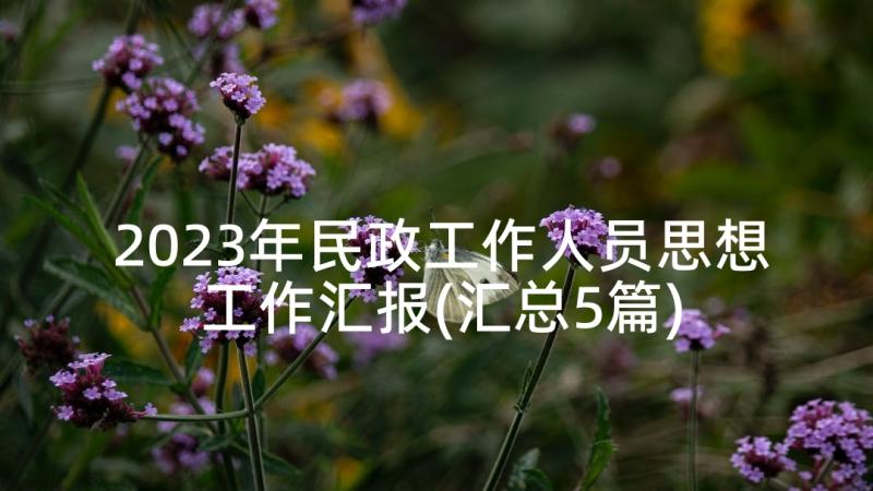 2023年民政工作人员思想工作汇报(汇总5篇)