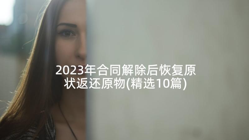 2023年合同解除后恢复原状返还原物(精选10篇)