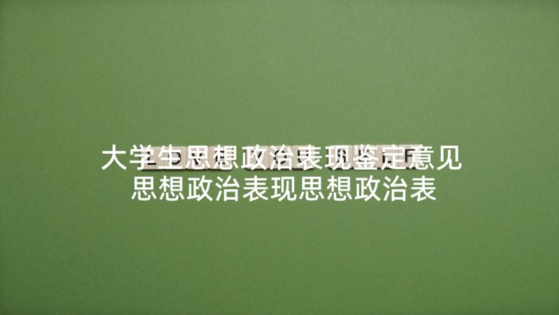 大学生思想政治表现鉴定意见 思想政治表现思想政治表现自我鉴定集合(实用5篇)