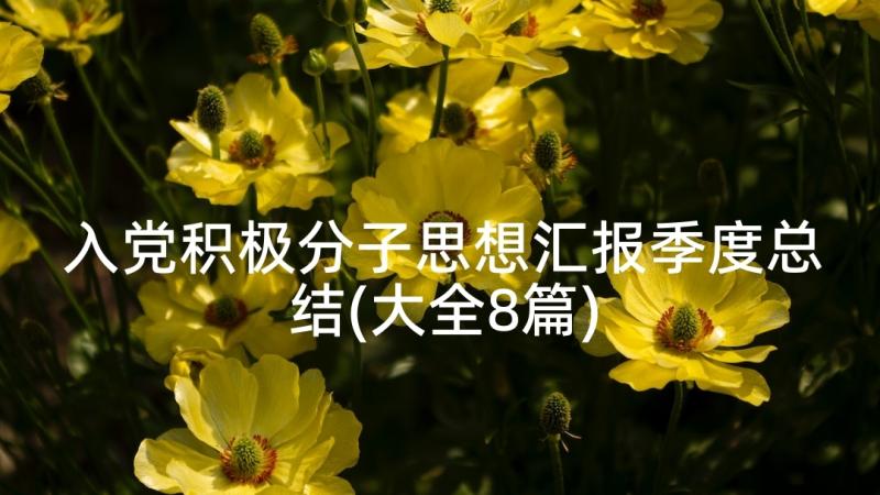 入党积极分子思想汇报季度总结(大全8篇)