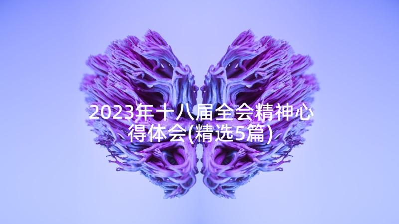 2023年十八届全会精神心得体会(精选5篇)