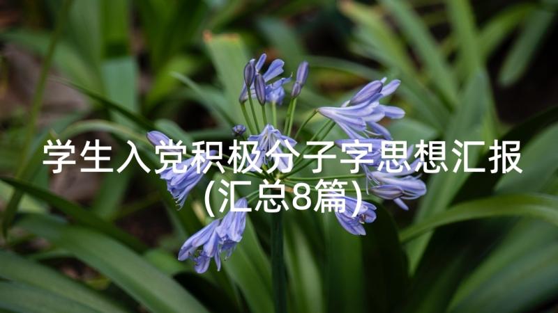 学生入党积极分子字思想汇报(汇总8篇)