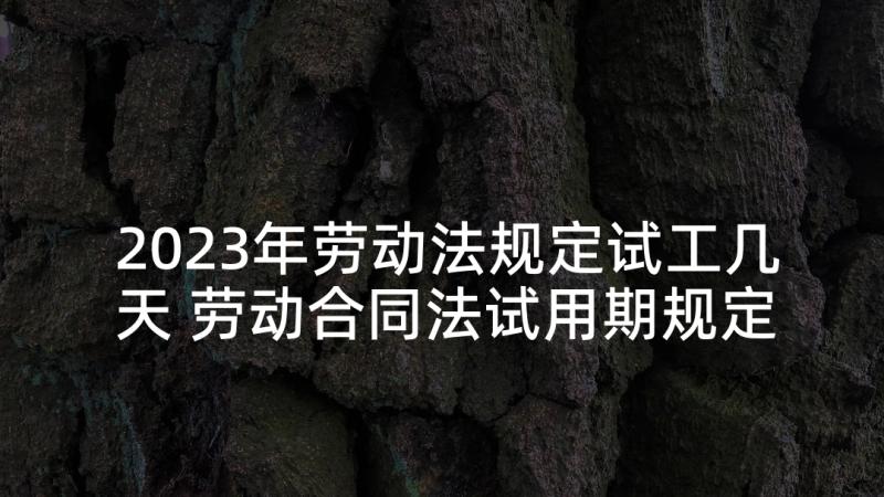 2023年劳动法规定试工几天 劳动合同法试用期规定(实用7篇)