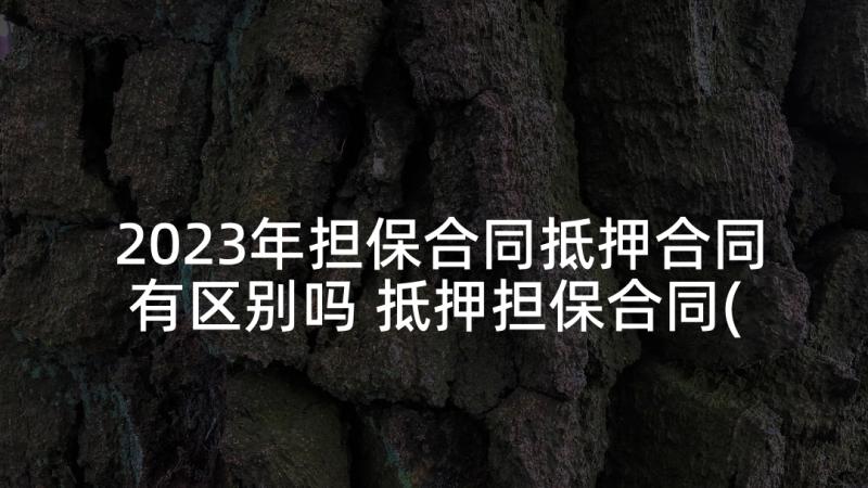 2023年担保合同抵押合同有区别吗 抵押担保合同(通用10篇)