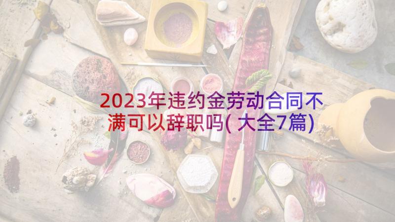 2023年违约金劳动合同不满可以辞职吗(大全7篇)